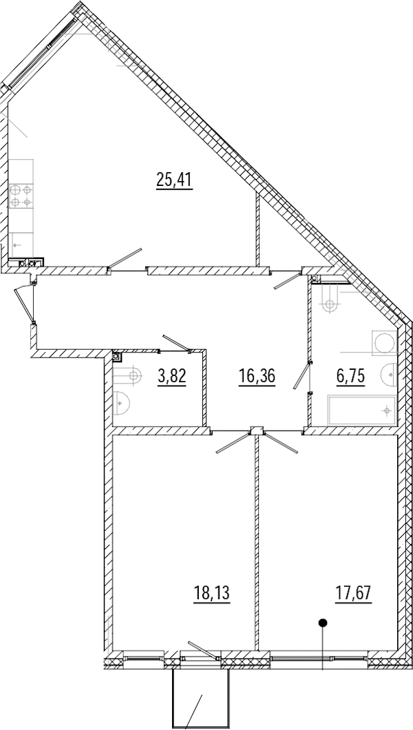 2-комнатная квартира 90.15 м², 2/9 эт., ЖК «Мануфактура James Beck»